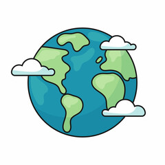 Earth icon isolated on white background. Vector illustration