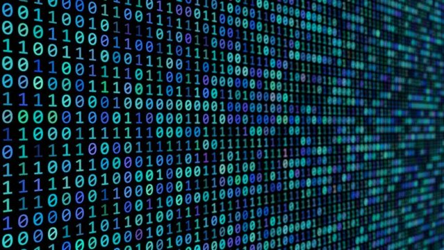 Gr&uuml;n blaue Matrix Bin&auml;r Code Hintergrund Animation 