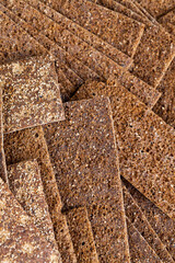 thin and crispy bread close up