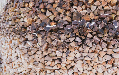 Stacked firewood for the fireplace