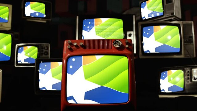 Flag of Coquimbo Region, Chile, and Vintage Televisions.