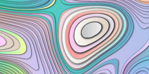 Abstract background with circles .  Paper carve background. Modern origami design template. Paper cut background. Abstract realistic paper decoration for design textured background in illustration .