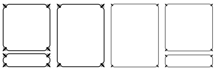 Nameplate plaque border frame. Vector simple line doorplate, signboard or label 