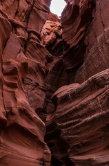 Beautiful rock formation in arizona desert in between cliffs