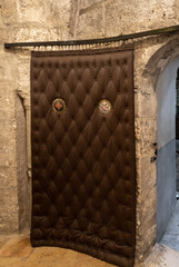 Decorative partition between halls in the Church of Nativity in Bethlehem in the Palestinian...