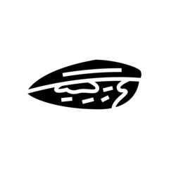 mussel closed shell glyph icon vector. mussel closed shell sign. isolated contour symbol black illustration