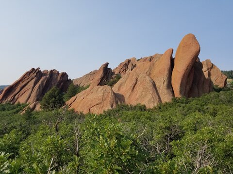 Red Rocks Sandstone Grass Sunshine and Beautiful Hiking Trails in Roxborough State Park Colorado