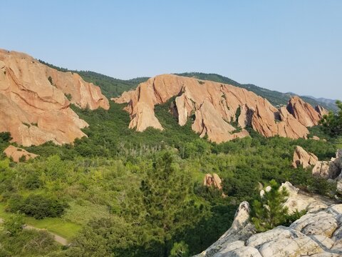Red Rocks Sandstone Grass Sunshine and Beautiful Hiking Trails in Roxborough State Park Colorado