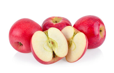 pink lady apples isolated on white background