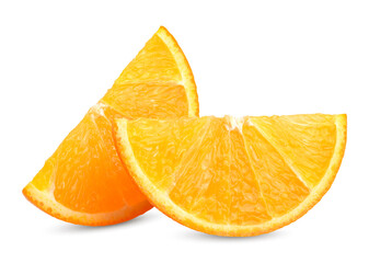 Orange fruit Slice isolated on white.