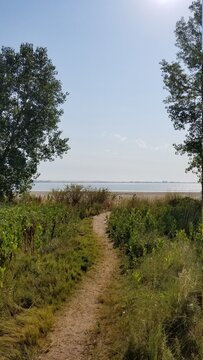 Beautiful Sunrise Beach Trail at Jackson Lake Reservoir Colorado