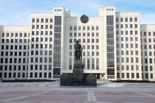 Minsk. Belarus. 02.09.2022. The House of the Government of the Republic of Belarus is the building of the Government of the Republic of Belarus in Minsk. 