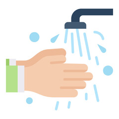 Wash your hand with water flat icon. Can be used for digital product, presentation, print design and more.