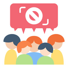 Avoid Crowd Corona Virus flat icon. Can be used for digital product, presentation, print design and more.