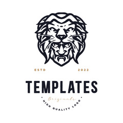 lion man logo vector. logo template