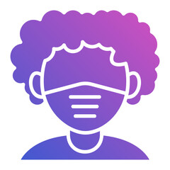 Facemask Man Male flat gradient icon. Can be used for digital product, presentation, print design and more.