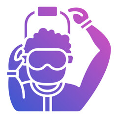 Goggle wearing man flat gradient icon. Can be used for digital product, presentation, print design and more.
