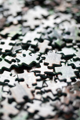 Assortment of jigsaw pieces