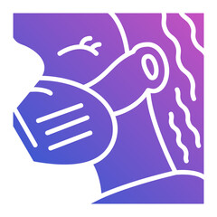 Mask Protection Medical Doctor flat gradient icon. Can be used for digital product, presentation, print design and more.