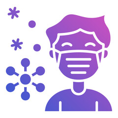 Mask Protective medical corona flat gradient icon. Can be used for digital product, presentation, print design and more.