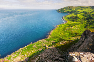 view from the cliff Fair Head, Northern Ireland, UK