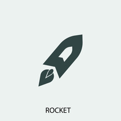 Rocket vector icon illustration sign