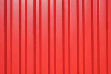 Closeup texture, background. Red sheet metal profile.