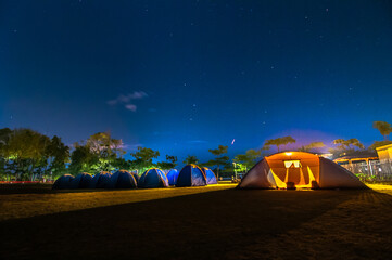 tent at night