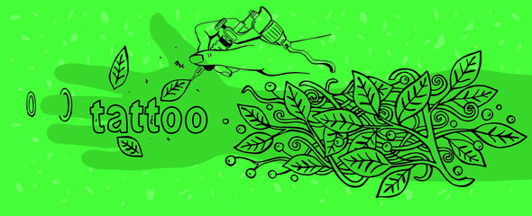 Stylish Black and White Tattoo Flash Set