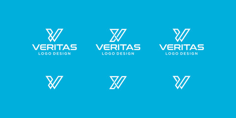 Letter V monogram business tech logo design with business card template.

