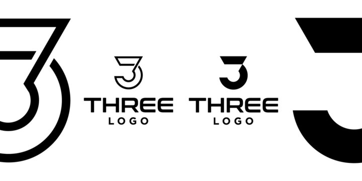 The number three logo is geometric and simple in black.