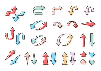 矢印　アップ　ダウン　シンプル　破線　セット