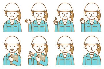 人 作業着 シャツ ヘルメット 帽子 AI 素材 イラスト ベクター