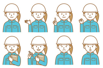 人 作業着 ヘルメット 帽子 AI 素材 イラスト ベクター