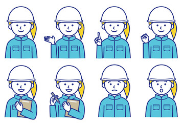 人 作業着 ヘルメット 帽子 AI 素材 イラスト ベクター