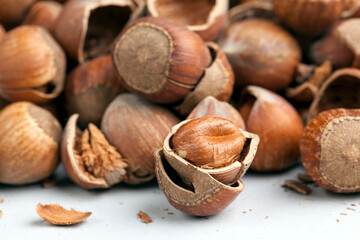 hazelnuts peeled from the shell