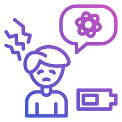 Fatigue Coronavirus Symtom Fever line gradient icon. Can be used for digital product, presentation, print design and more.