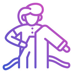Personal Protective Equipment Take Off line gradient icon. Can be used for digital product, presentation, print design and more.
