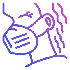 Mask Protection Medical Doctor line gradient icon. Can be used for digital product, presentation, print design and more.