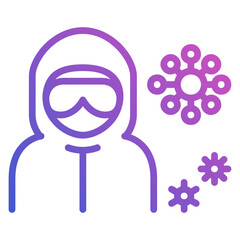 Doctor Personal Protective Equipment Corona Virus line gradient icon. Can be used for digital product, presentation, print design and more.