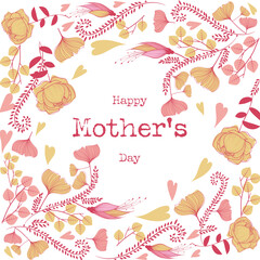 Happy Mothers day flowers illustration - Floral design 