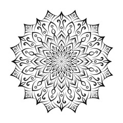 Vector mandala isolated on white background. unique design with nature style, Hand drawn pattern, Mandala template for page decoration, cards, book cover