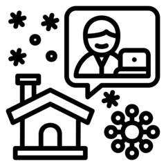 Stay At Home line icon. Can be used for digital product, presentation, print design and more.