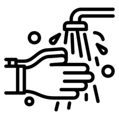 Wash your hand with water line icon. Can be used for digital product, presentation, print design and more.