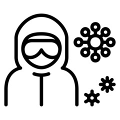 Doctor Personal Protective Equipment Corona Virus line icon. Can be used for digital product, presentation, print design and more.
