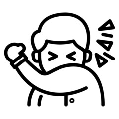 Closed Cough with Hand line icon. Can be used for digital product, presentation, print design and more.