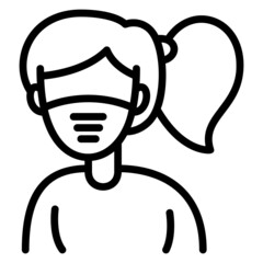 Facemask Woman Female line icon. Can be used for digital product, presentation, print design and more.