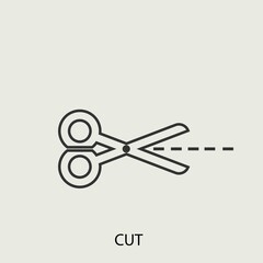 Cut vector icon illustration sign