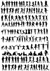 people set silhouette ,on white background, vector