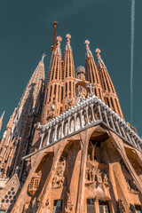 Exterior view from la sagrada Familia Basilica in Barcelona, Spain